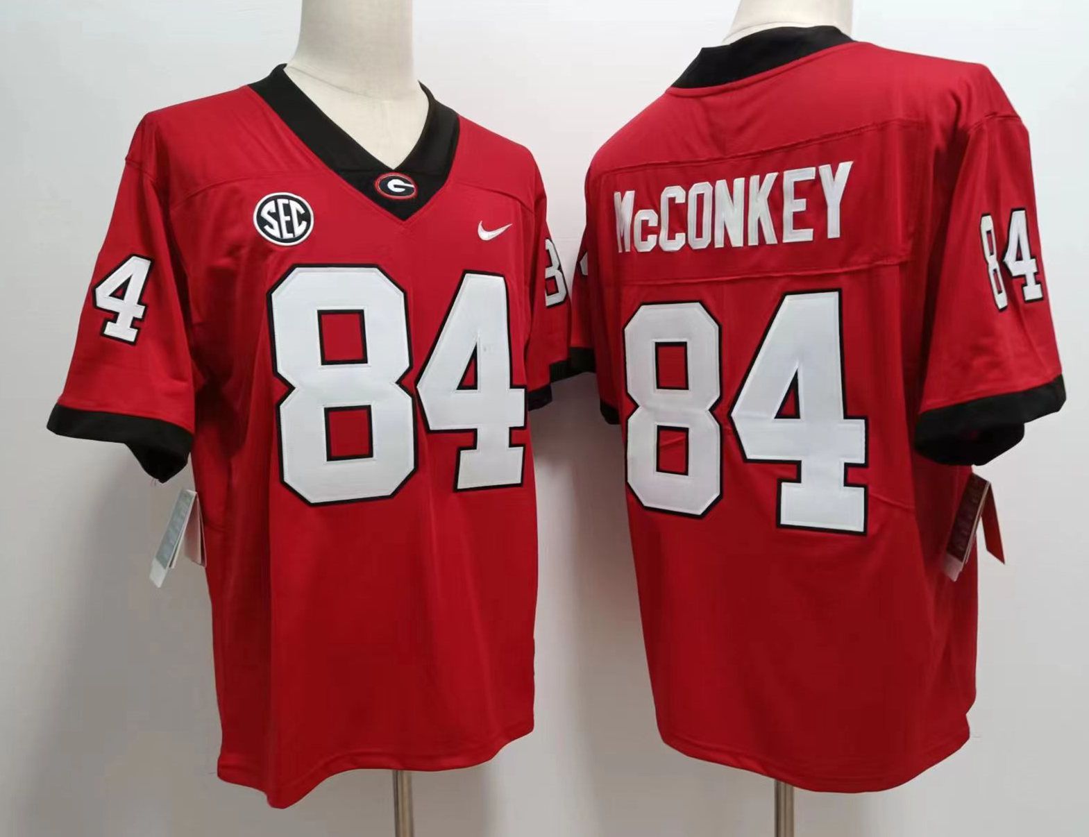 Men Georgia Bulldogs #84 Mcconkey Red Nike 2025 NCAA Jersey